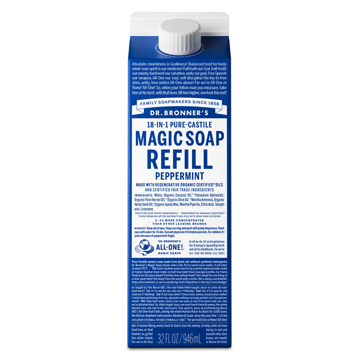 Peppermint - Pure-Castile Magic Soap Refill